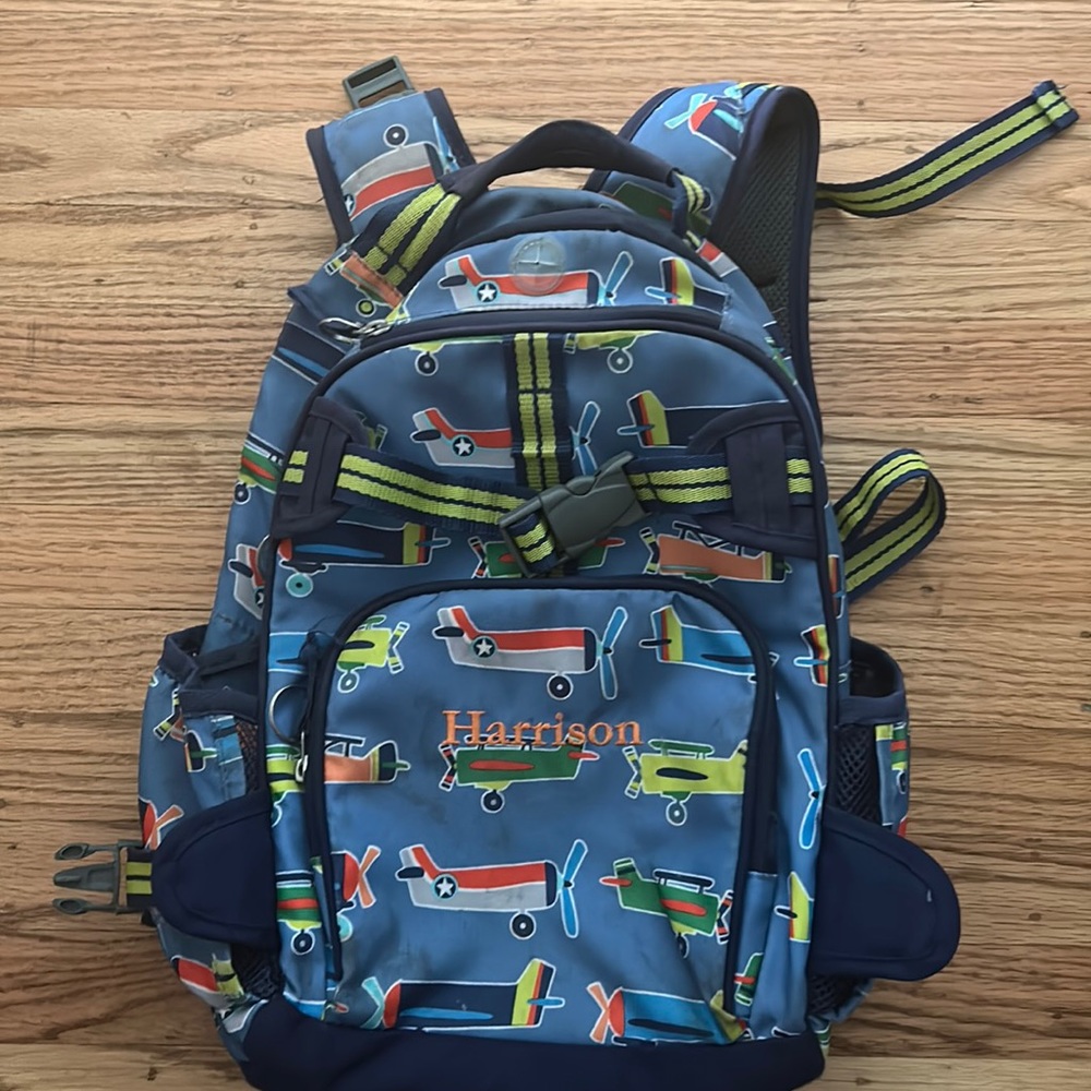 Pottery Barn Monogrammed Small Kids Back Pack + Monogrammed lunch box